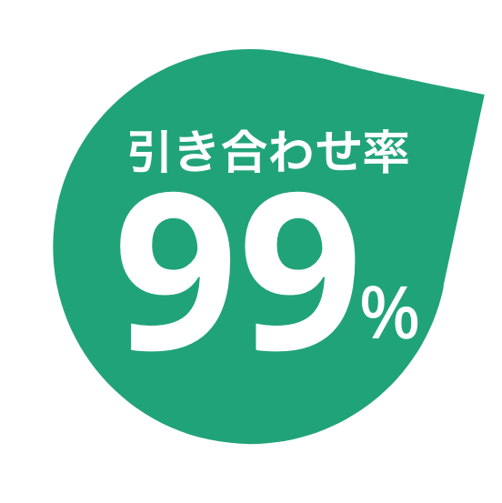 引き合わせ率99%