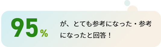 95%が、とても参考になった・参考になったと回答！