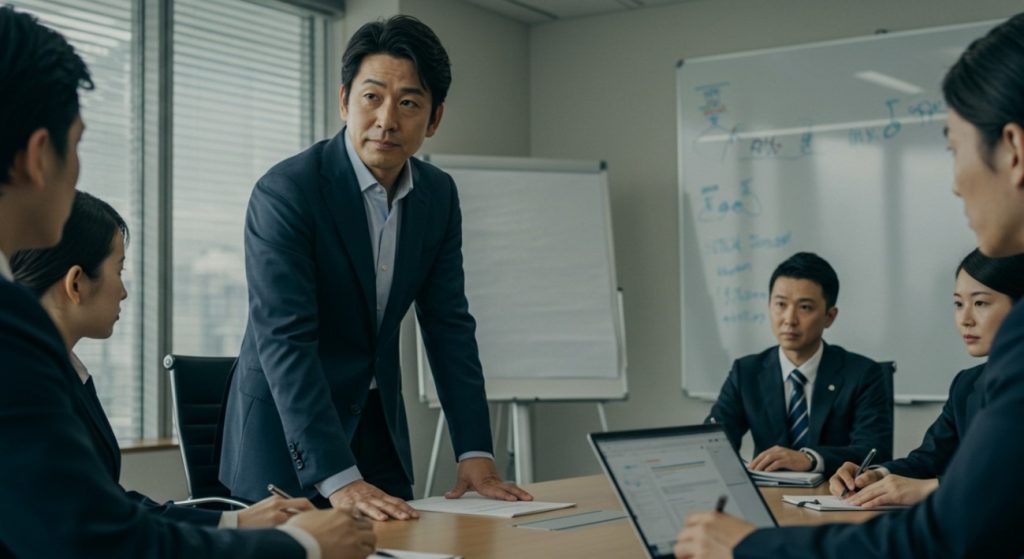 CEOとして経営の指揮を執る男性