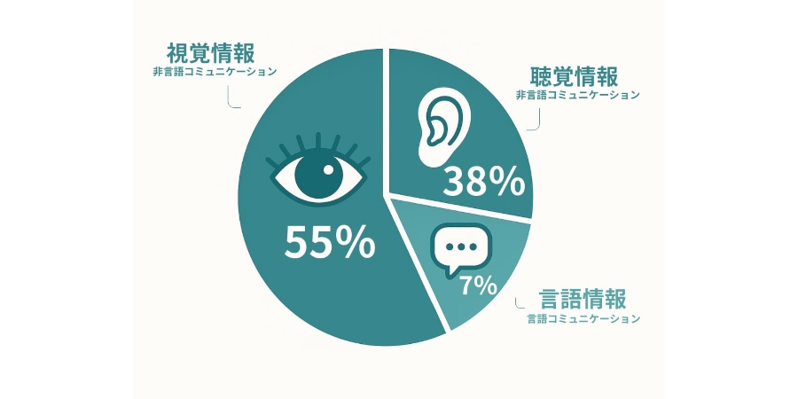 メラビアンの法則を表す円グラフ