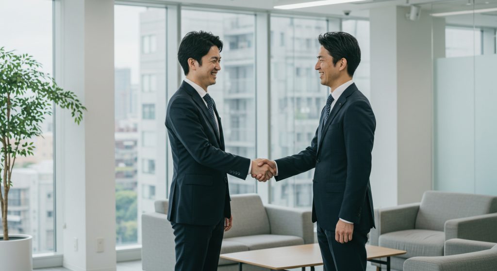 人事組織コンサル　握手