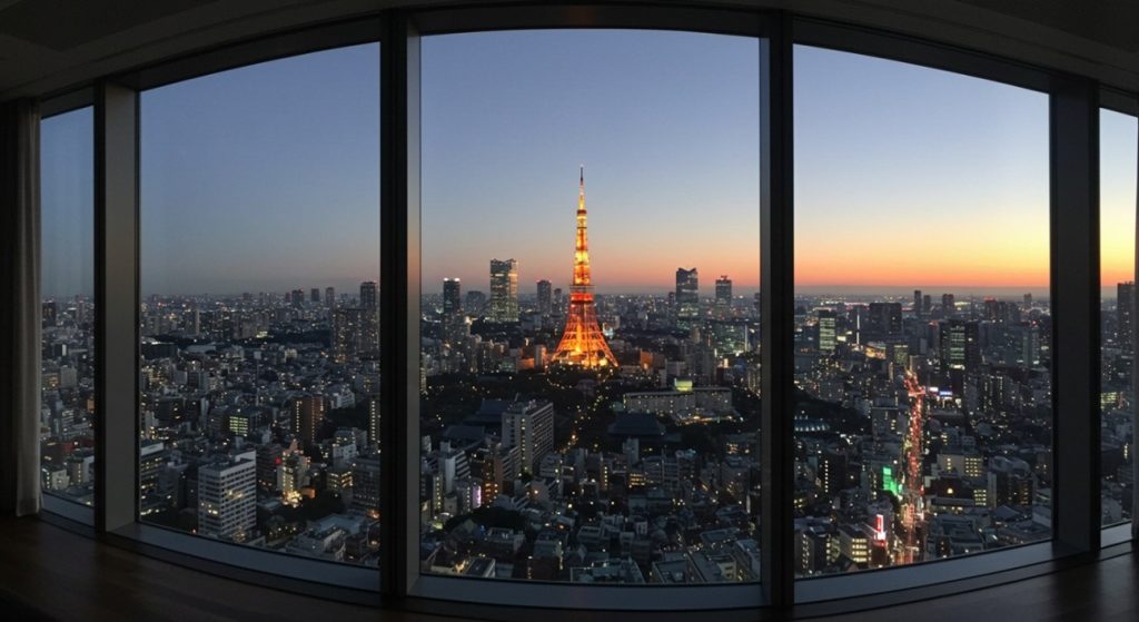 コンサルタントが住む東京の高層マンションからの風景
