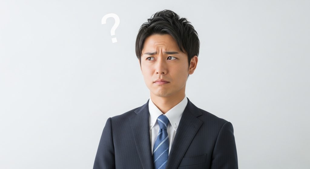 疑問を浮かべるサラリーマン