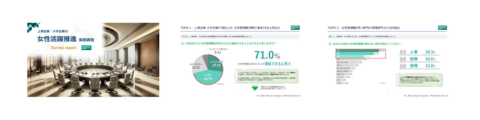 上場企業･大手企業の女性活躍推進 実態調査